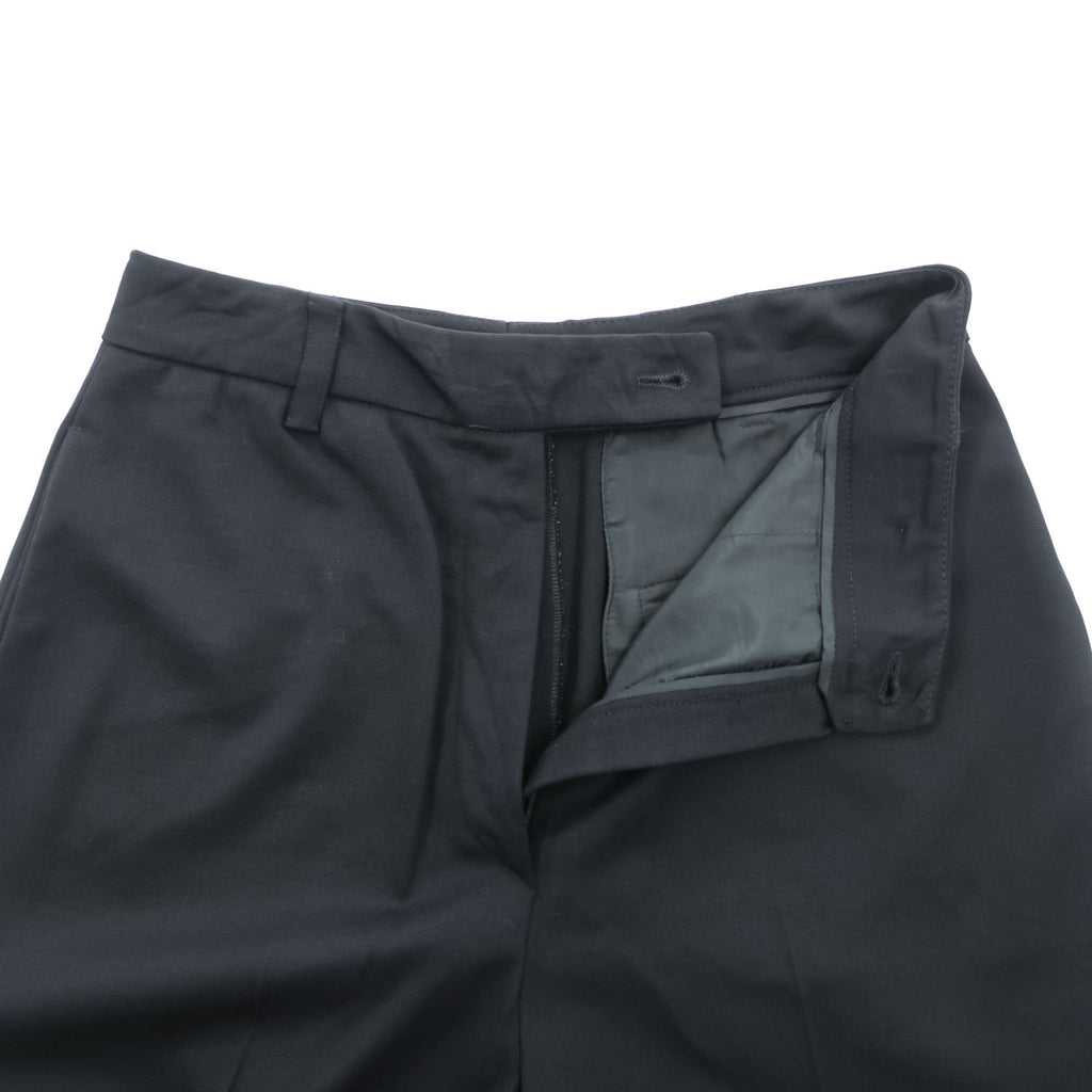 PRADA イタリア製 ワイドレッグ スラックス パンツ XL ブラック ストレッチ