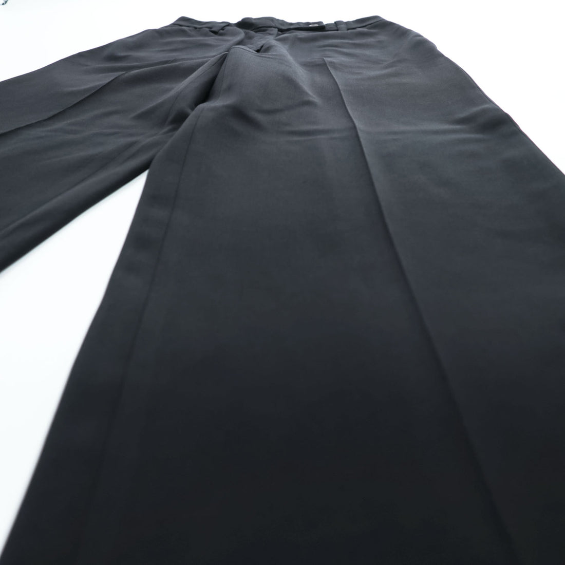 PRADA イタリア製 ワイドレッグ スラックス パンツ XL ブラック ストレッチ
