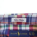 Ralph Lauren 長袖 インディアンマドラスチェックシャツ XL スモールポニー ロゴ 刺繍 Indian Madras ボタンダウン