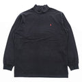 Polo Ralph Lauren 90年代 ヴィンテージ モックネック 長袖 ロングスリーブ Tシャツ L ブラック 刺繍 ポニー ロゴ