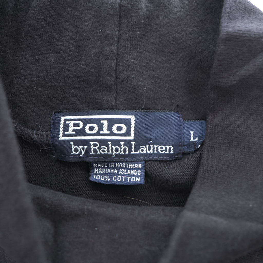 Polo Ralph Lauren 90年代 ヴィンテージ モックネック 長袖 ロングスリーブ Tシャツ L ブラック 刺繍 ポニー ロゴ