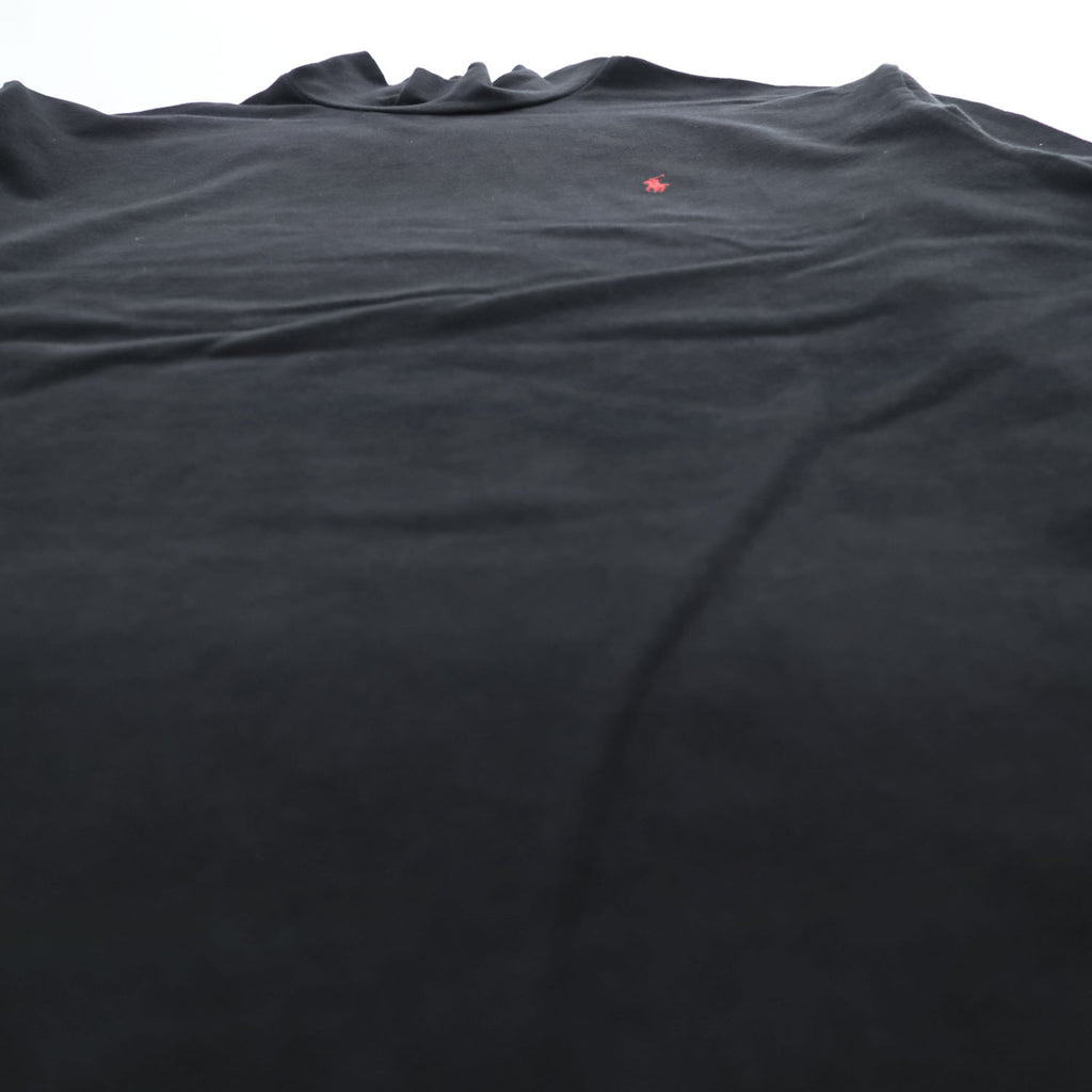 Polo Ralph Lauren 90年代 ヴィンテージ モックネック 長袖 ロングスリーブ Tシャツ L ブラック 刺繍 ポニー ロゴ
