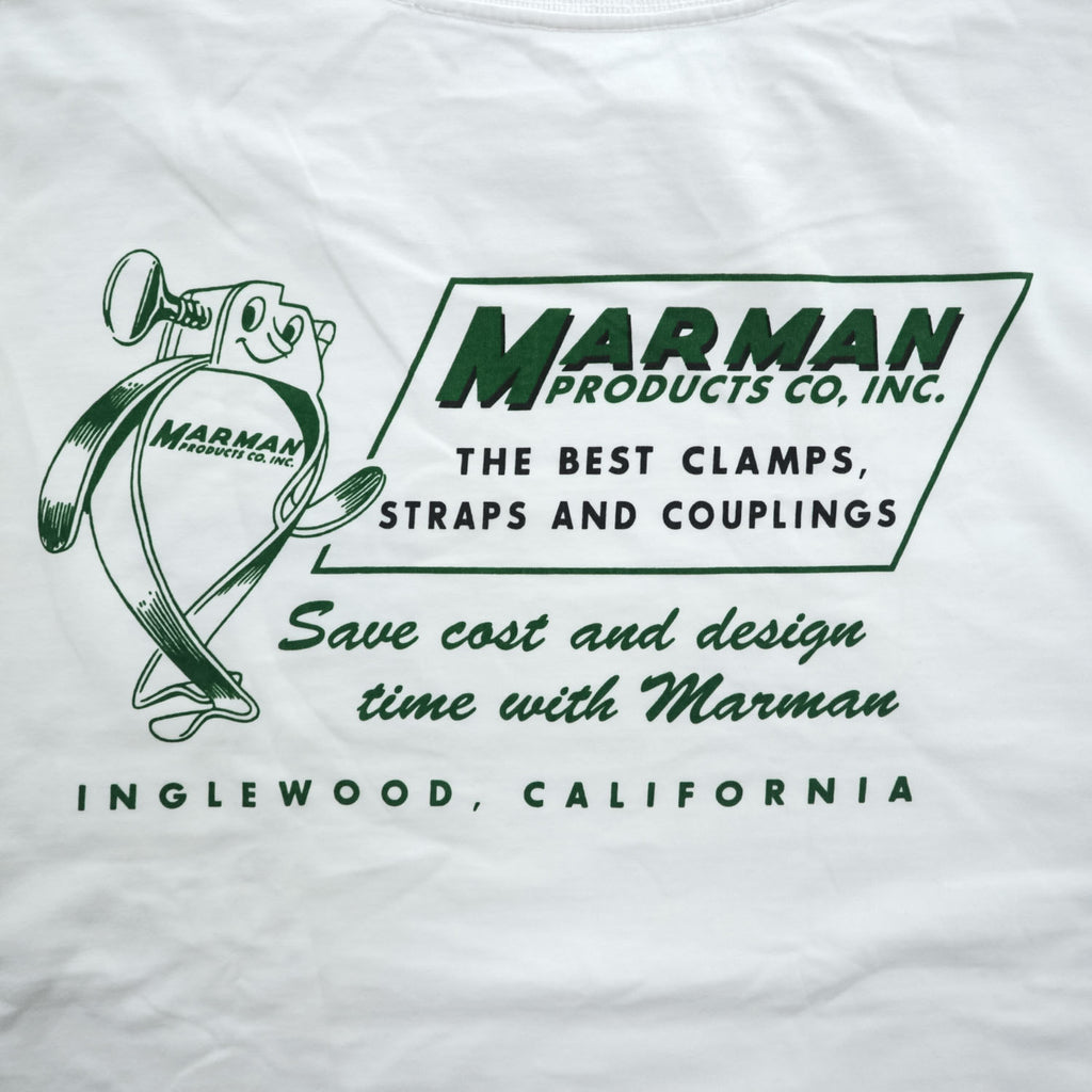 BUZZ RICKSON'S USA製 Tシャツ L ホワイト バックプリント MARMAN PRODUCTS CO