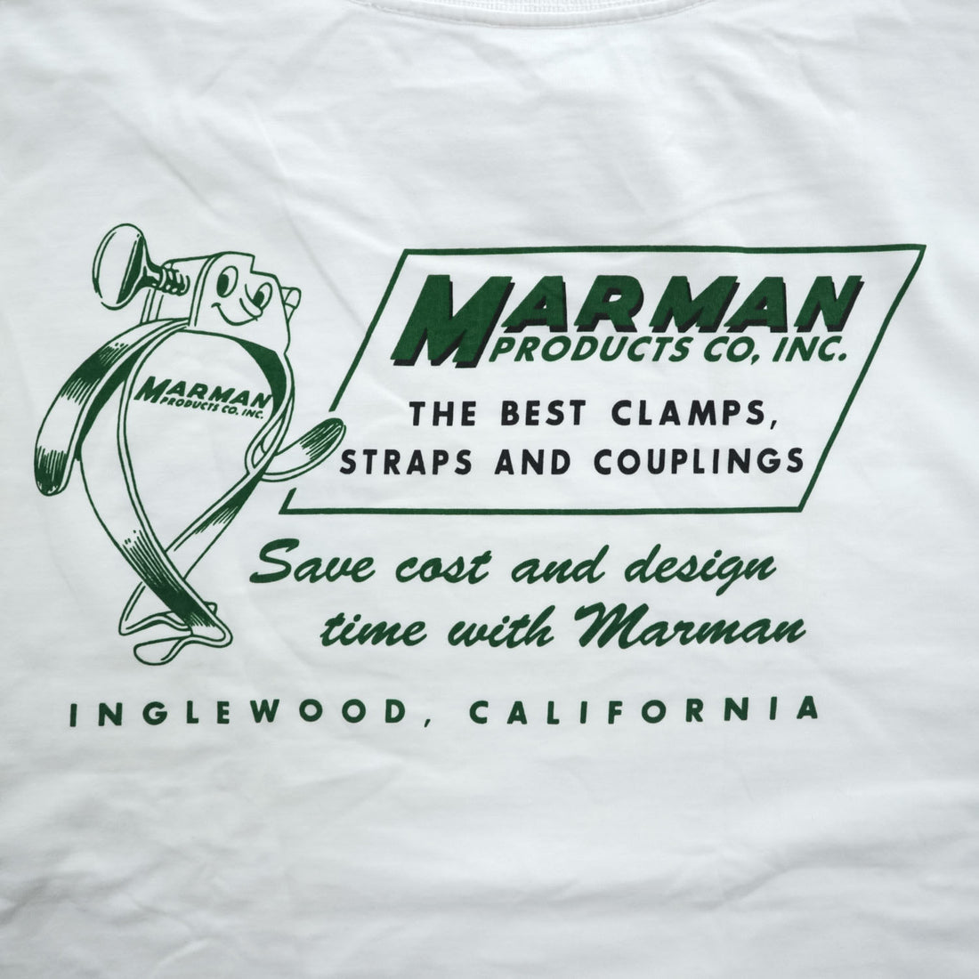 BUZZ RICKSON'S USA製 Tシャツ L ホワイト バックプリント MARMAN PRODUCTS CO