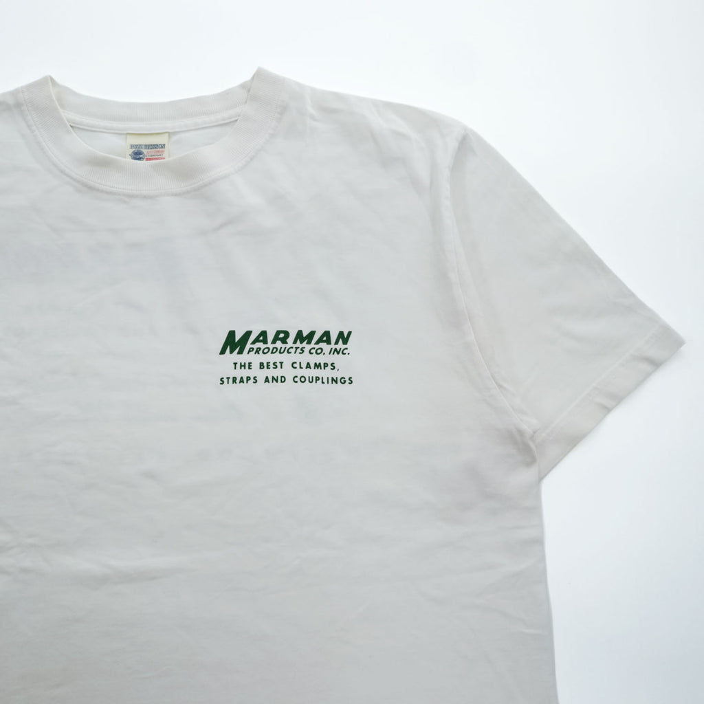 BUZZ RICKSON'S USA製 Tシャツ L ホワイト バックプリント MARMAN PRODUCTS CO