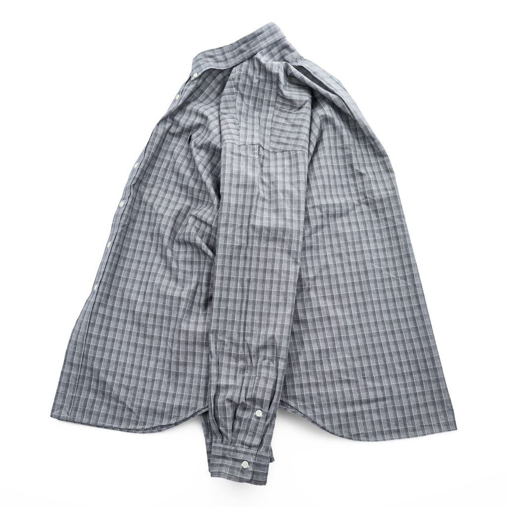 Ralph Lauren 90年代 ヴィンテージ BLAKE 長袖 チェックシャツ XL グレー 刺繍 ポニー ロゴ TWO-PLY COTTON ボタンダウン