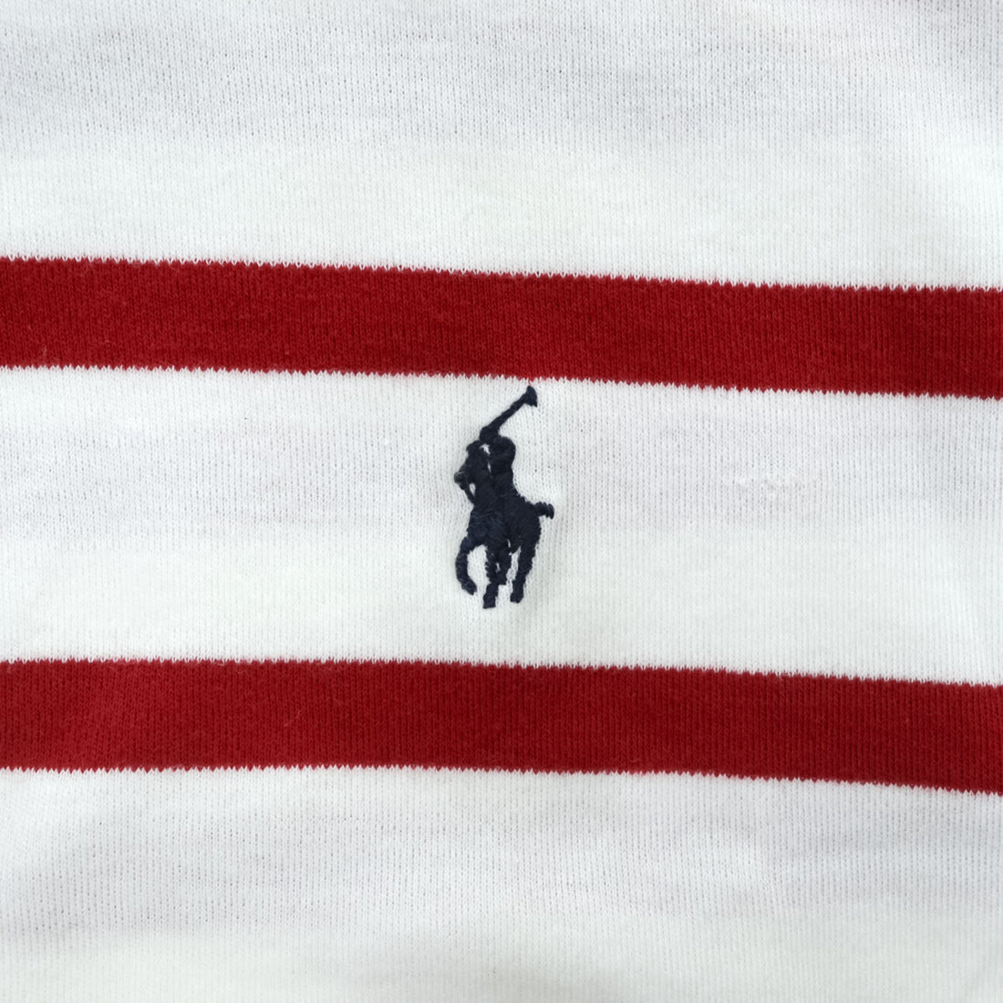 Polo Ralph Lauren 日本製 90年代 ボーダー Tシャツ L ホワイト スモールポニー ロゴ 刺繍 シングルステッチ 未使用品