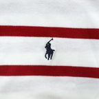 Polo Ralph Lauren 日本製 90年代 ボーダー Tシャツ L ホワイト スモールポニー ロゴ 刺繍 シングルステッチ 未使用品