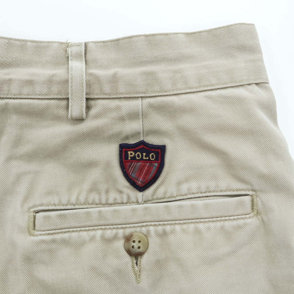 Polo Ralph Lauren 90年代 USA製 ヴィンテージ 2タックショーツ THE CLASSIC GOLF PANT ショートパンツ ハーフパンツ L ベージュ プリーツ