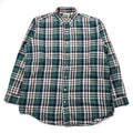 L.L.Bean 90年代 USA製 ヴィンテージ 長袖 フランネル チェックシャツ L グリーン レッド ボタンダウン 胸ポケット