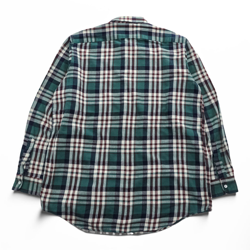 L.L.Bean 90年代 USA製 ヴィンテージ 長袖 フランネル チェックシャツ L グリーン レッド ボタンダウン 胸ポケット