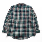 L.L.Bean 90年代 USA製 ヴィンテージ 長袖 フランネル チェックシャツ L グリーン レッド ボタンダウン 胸ポケット