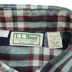 L.L.Bean 90年代 USA製 ヴィンテージ 長袖 フランネル チェックシャツ L グリーン レッド ボタンダウン 胸ポケット