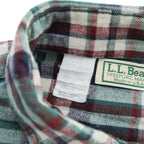 L.L.Bean 90年代 USA製 ヴィンテージ 長袖 フランネル チェックシャツ L グリーン レッド ボタンダウン 胸ポケット