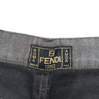 FENDI イタリア製 90年代 ヴィンテージ ロゴウエスト デニムパンツ ジーンズ L ブラウン グレー jeans