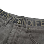 FENDI イタリア製 90年代 ヴィンテージ ロゴウエスト デニムパンツ ジーンズ L ブラウン グレー jeans