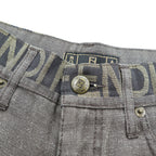 FENDI イタリア製 90年代 ヴィンテージ ロゴウエスト デニムパンツ ジーンズ L ブラウン グレー jeans