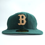 New Era 59FIFTY ボストン・レッドソックス レザーBロゴ ダークグリーン キャップ 7 1/2