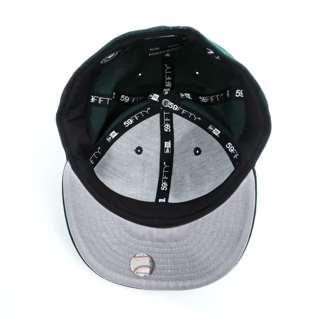 New Era 59FIFTY ボストン・レッドソックス レザーBロゴ ダークグリーン キャップ 7 1/2
