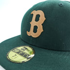 New Era 59FIFTY ボストン・レッドソックス レザーBロゴ ダークグリーン キャップ 7 1/2