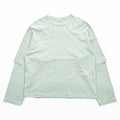 URU 日本製 レイヤード 長袖 ロングスリーブ Tシャツ ロンT L ミントグリーン コットン100%
