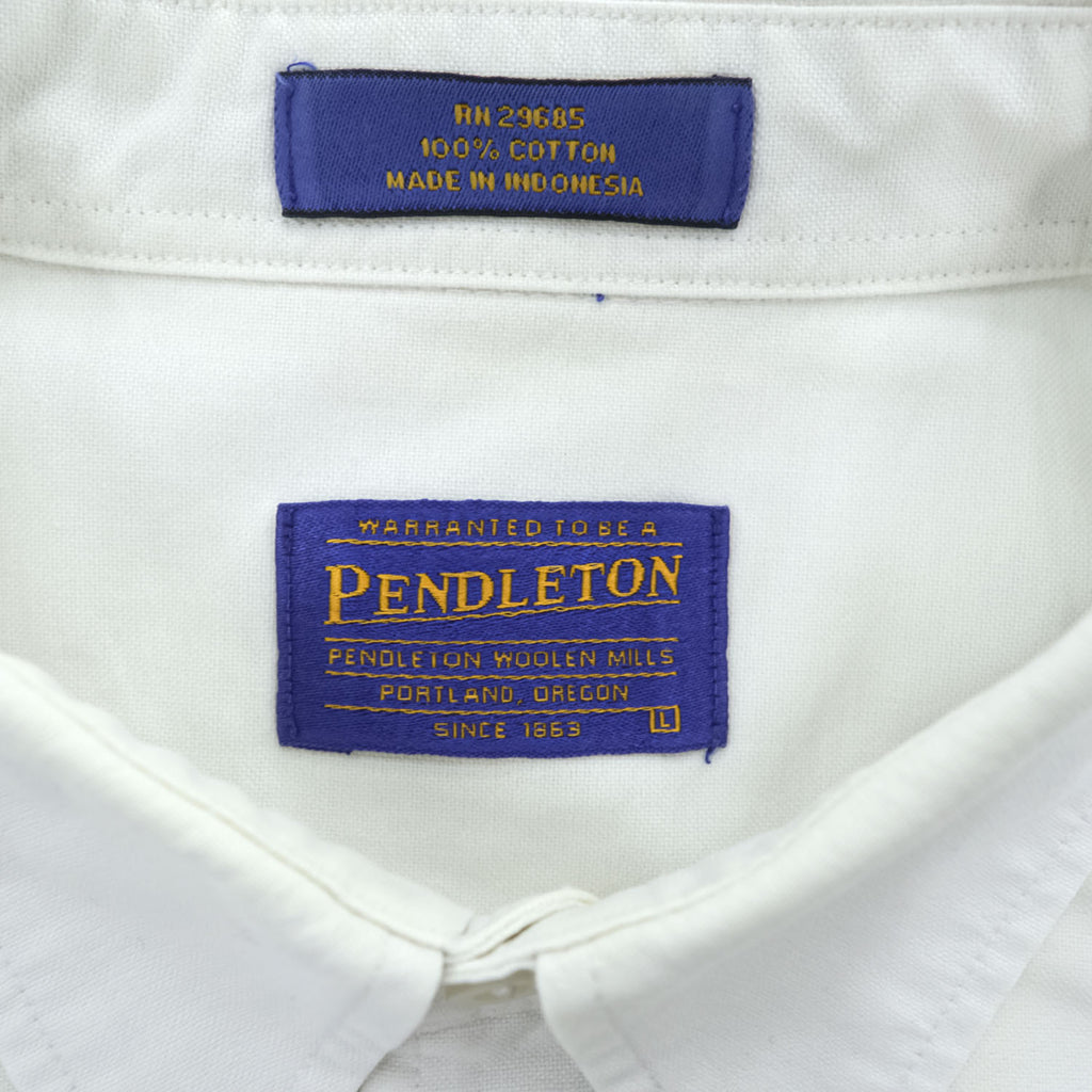 PENDLETON 長袖 オックスフォードシャツ L ホワイト ボタンダウン コットン 胸ポケット