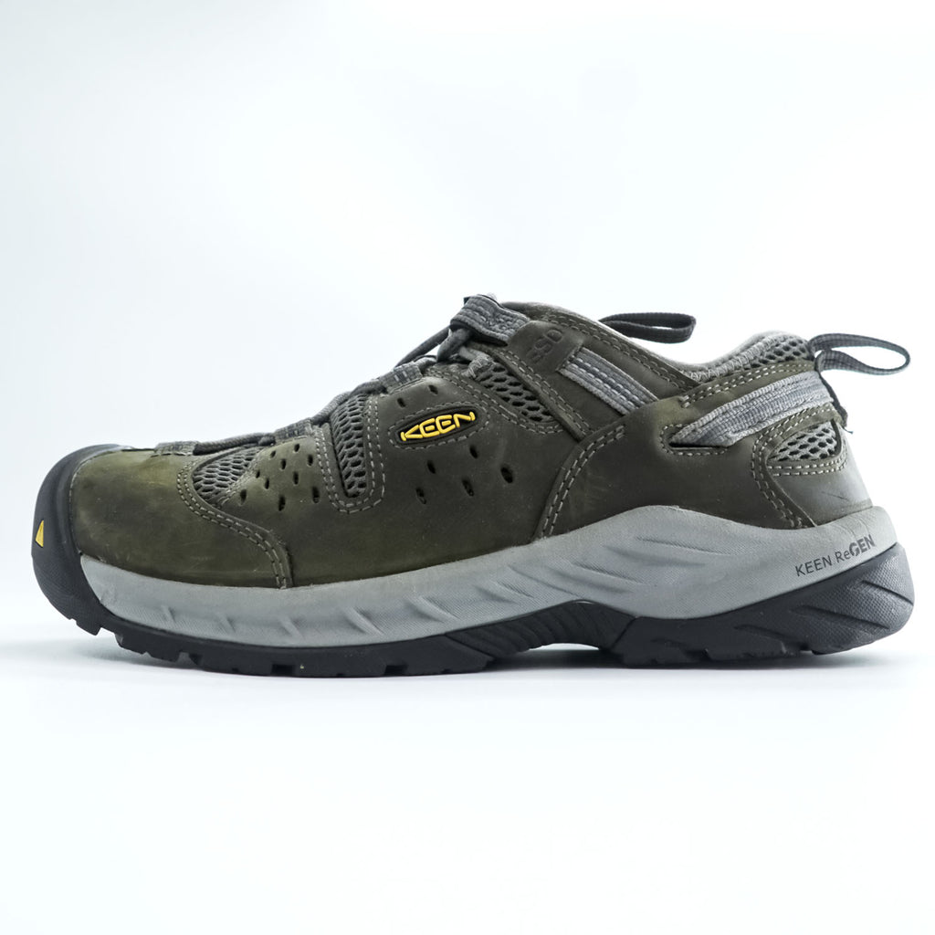 KEEN ユーティリティ UTILITY ワークシューズ 26cm グリーン メッシュ ドローコード STEEL TOE 安全靴 F2413-18 F3445-21