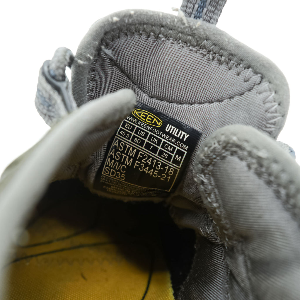 KEEN ユーティリティ UTILITY ワークシューズ 26cm グリーン メッシュ ドローコード STEEL TOE 安全靴 F2413-18 F3445-21