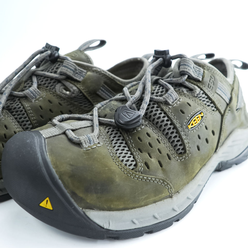 KEEN ユーティリティ UTILITY ワークシューズ 26cm グリーン メッシュ ドローコード STEEL TOE 安全靴 F2413-18 F3445-21