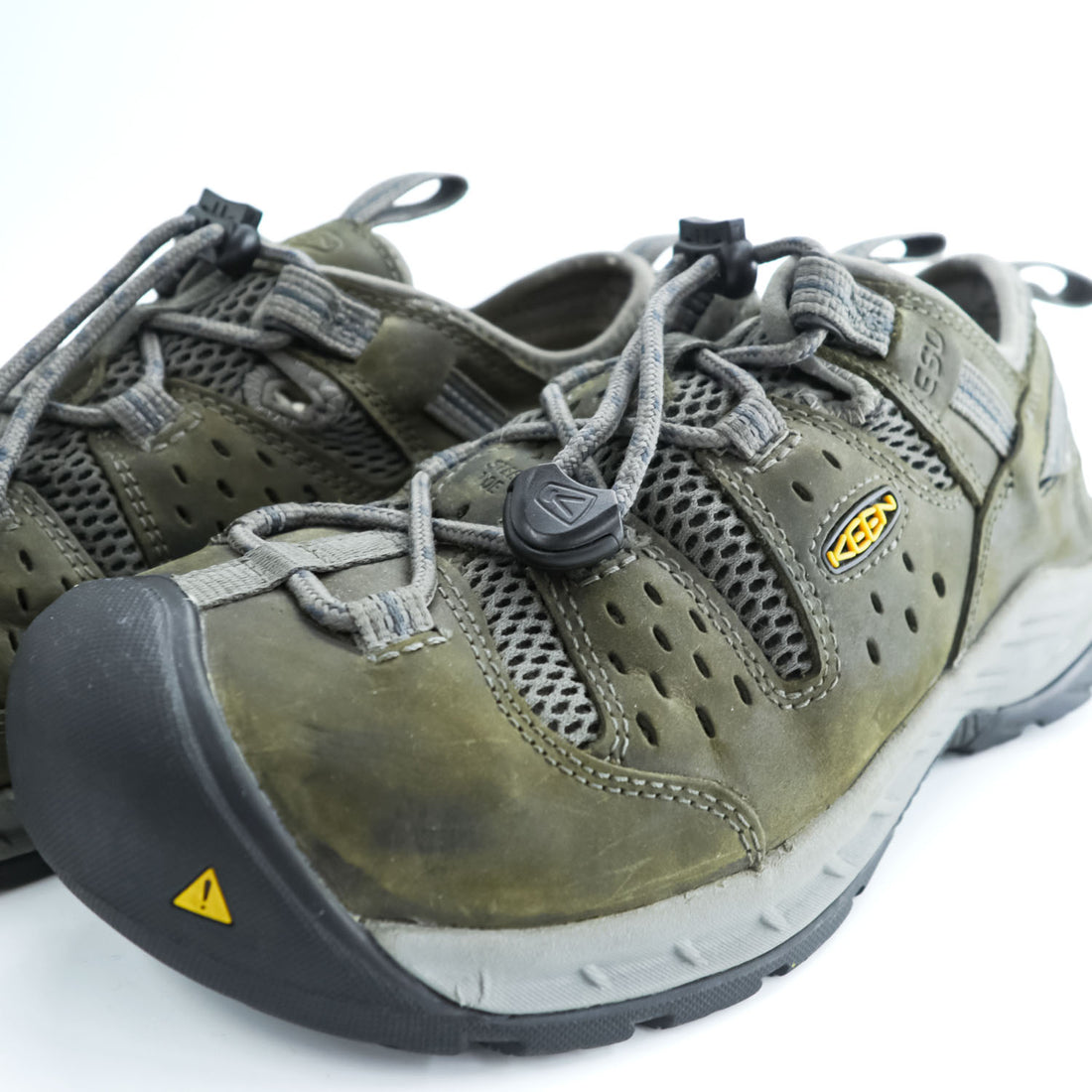 KEEN ユーティリティ UTILITY ワークシューズ 26cm グリーン メッシュ ドローコード STEEL TOE 安全靴 F2413-18 F3445-21