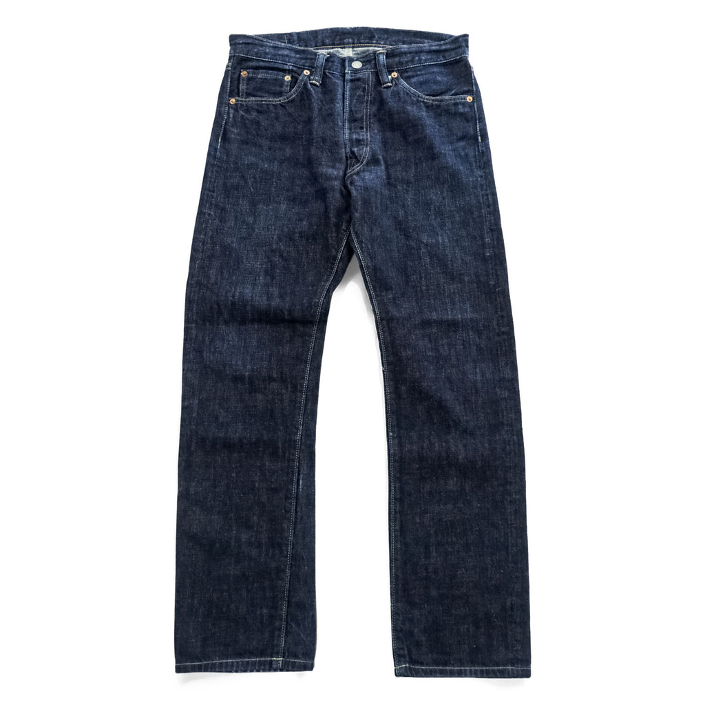 SUGAR CANE セルヴィッヂ デニムパンツ ジーンズ M インディゴ リジッド レザーパッチ 濃紺 ボタンフライ