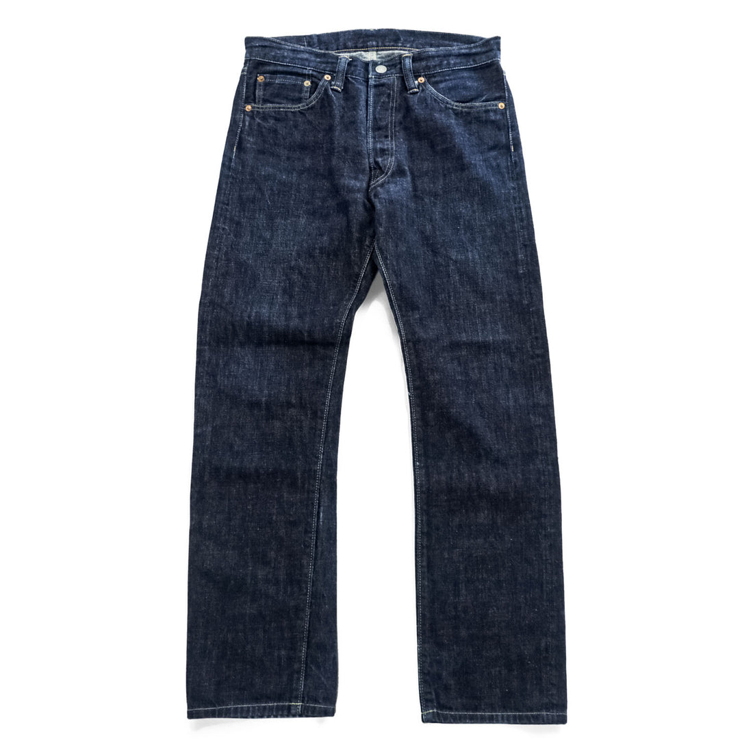 SUGAR CANE セルヴィッヂ デニムパンツ ジーンズ M インディゴ リジッド レザーパッチ 濃紺 ボタンフライ