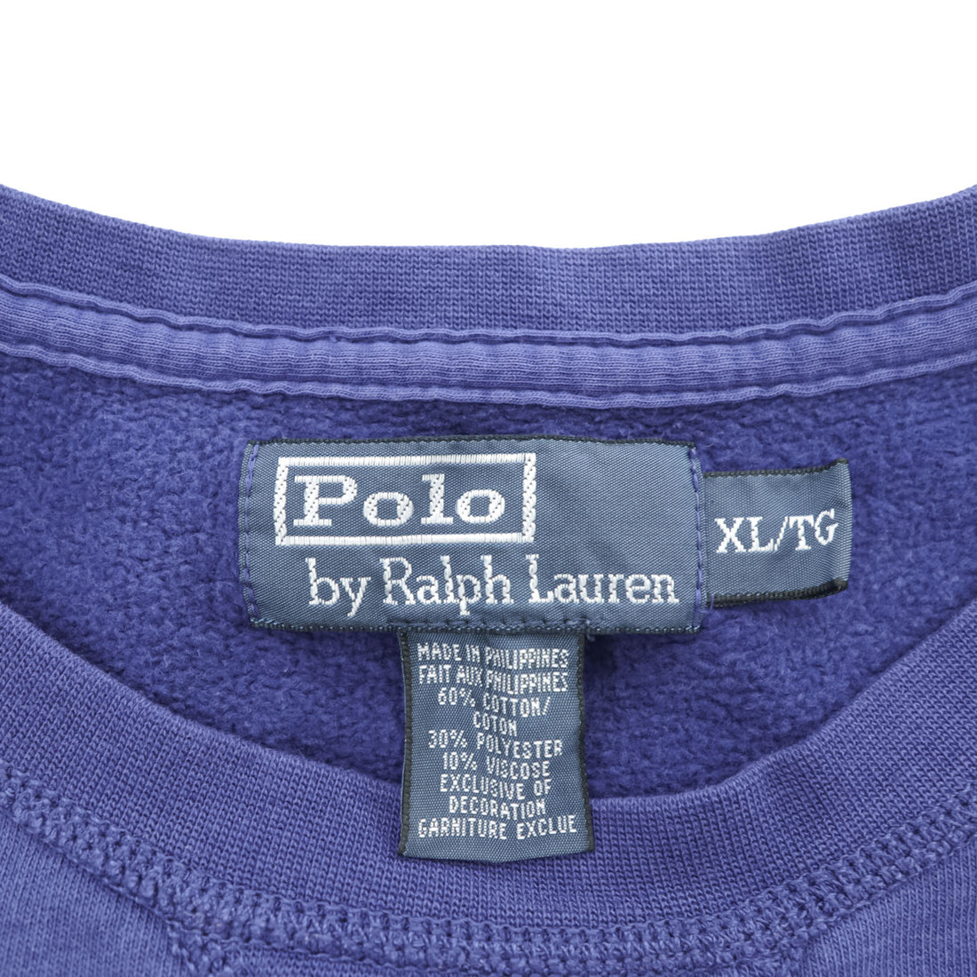 Polo Ralph Lauren 90年代 ヴィンテージ 前V スウェット トレーナー XL ブルー スモールポニー ロゴ 刺繍