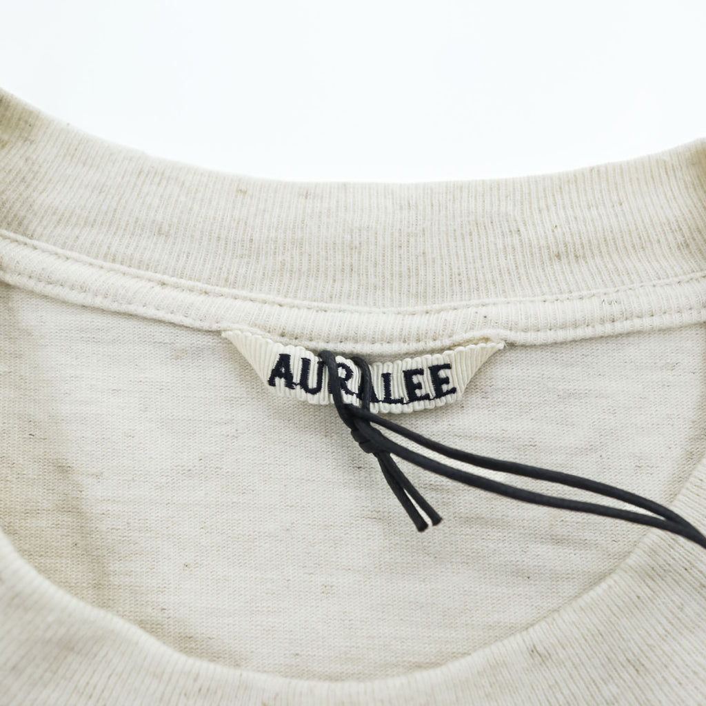 AURALEE 日本製 コットンリネン ポケットTシャツ STAND UP TEE L ベージュ A21ST02SU 未使用品