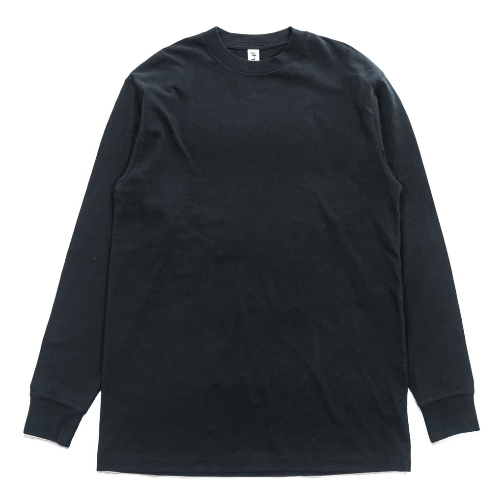 LE ( COMOLI / L'ECHOPPE ) 日本製 長袖 ロングスリーブ Tシャツ ロンT L ブラック 21-070-053-2010-1-0