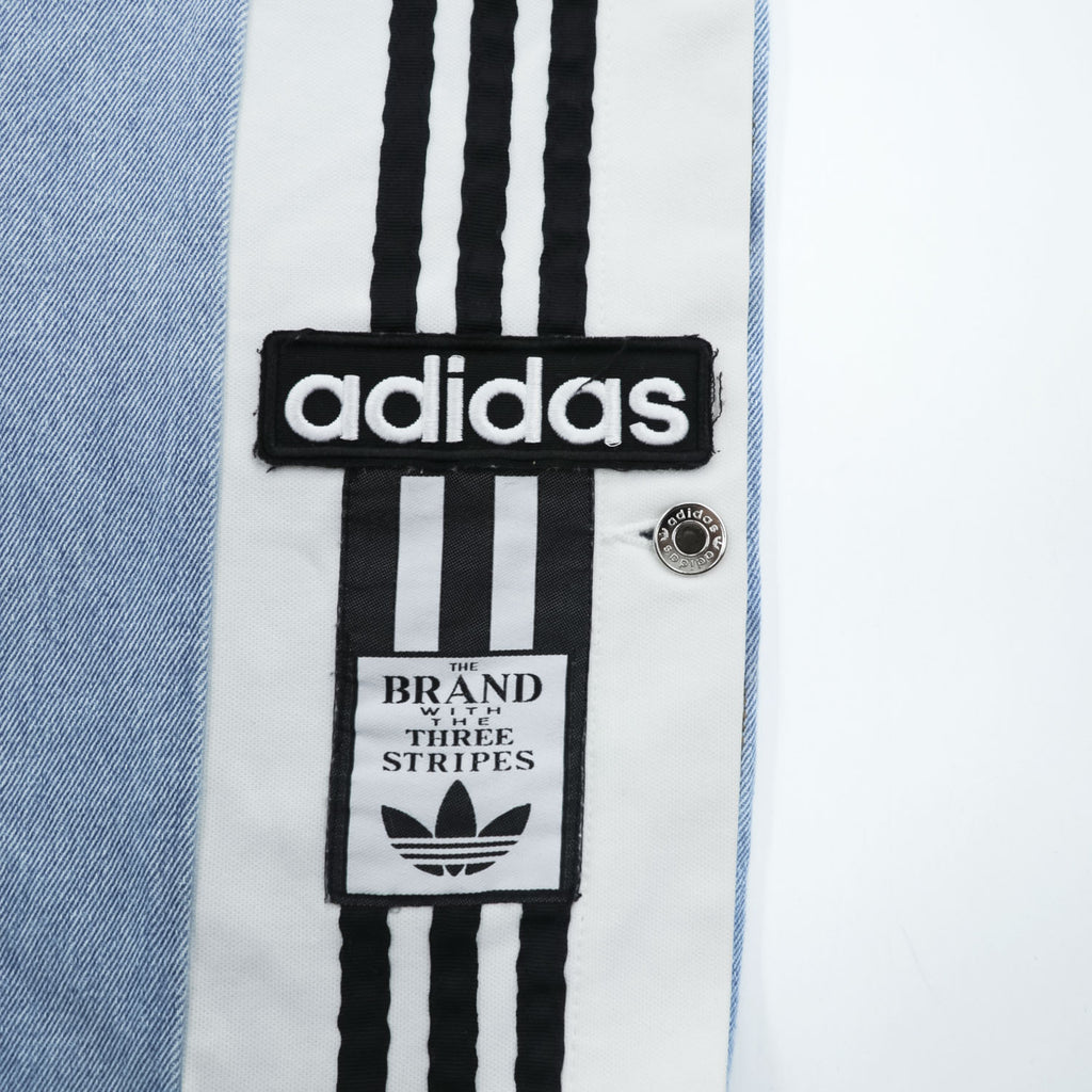 adidas originals アディブレイク サイドスナップ デニムパンツ ジーンズ XL ブルー 3ストライプ H59020