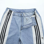 adidas originals アディブレイク サイドスナップ デニムパンツ ジーンズ XL ブルー 3ストライプ H59020