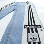 adidas originals アディブレイク サイドスナップ デニムパンツ ジーンズ XL ブルー 3ストライプ H59020