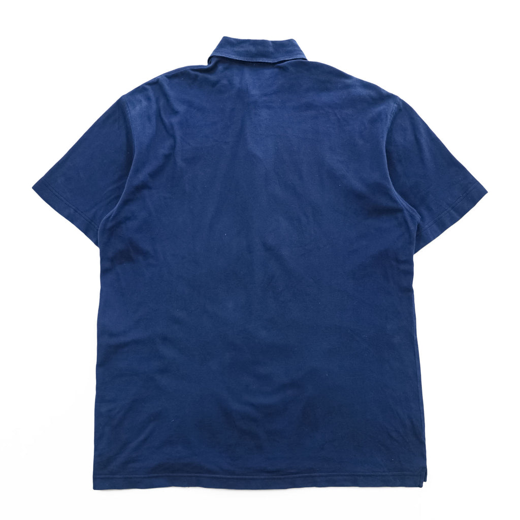 YVES SAINT LAURENT 80年代 ヴィンテージ tricots pour homme ポロシャツ L ブルー ワンポイントロゴ YSL 鹿の子