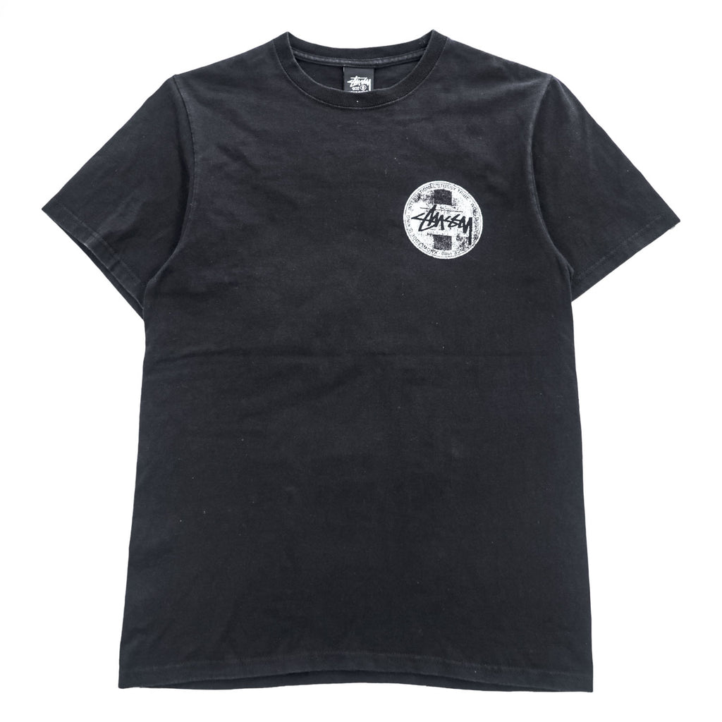 STUSSY サークルロゴ 両面プリント Tシャツ S ブラック International Stüssy Tribe