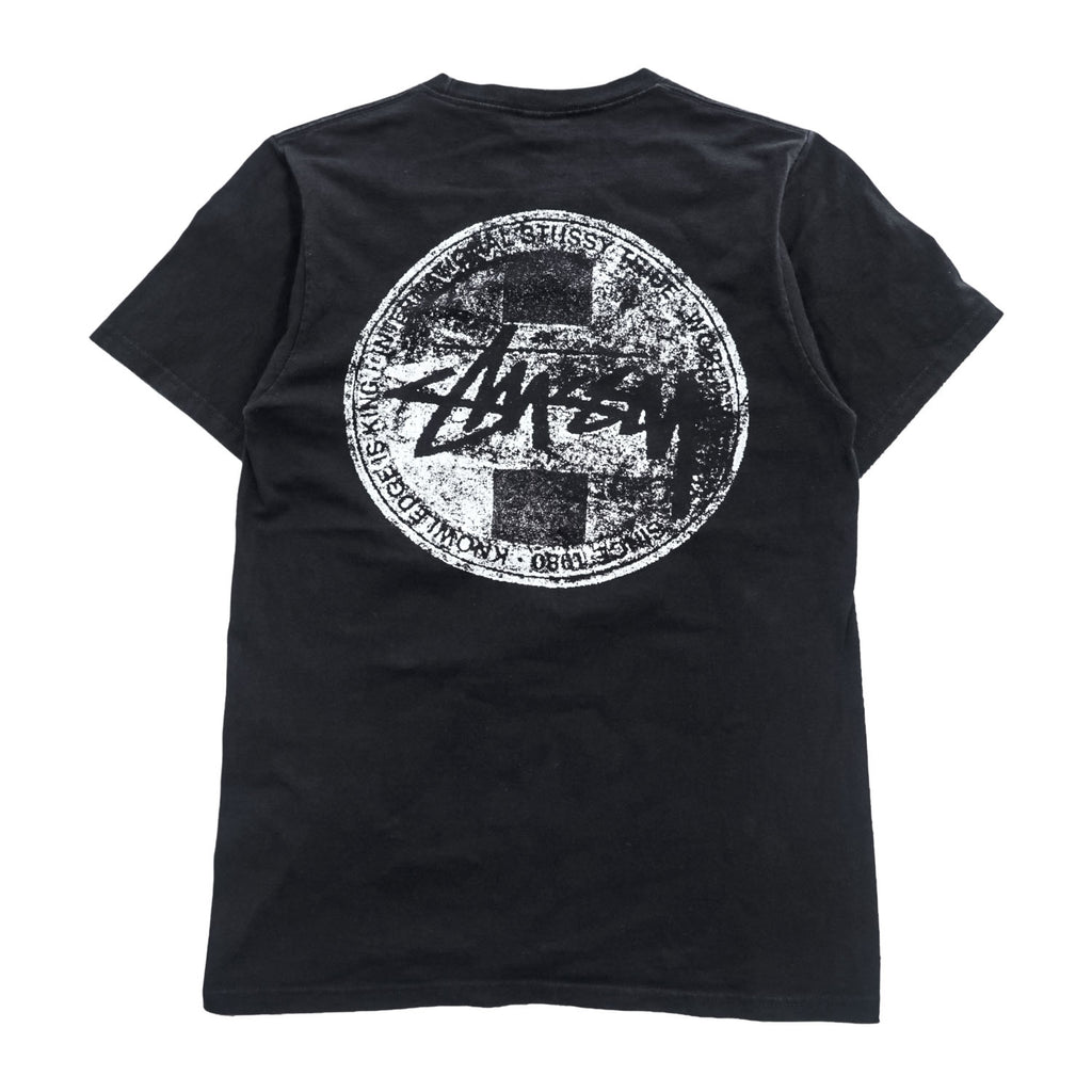 STUSSY サークルロゴ 両面プリント Tシャツ S ブラック International Stüssy Tribe