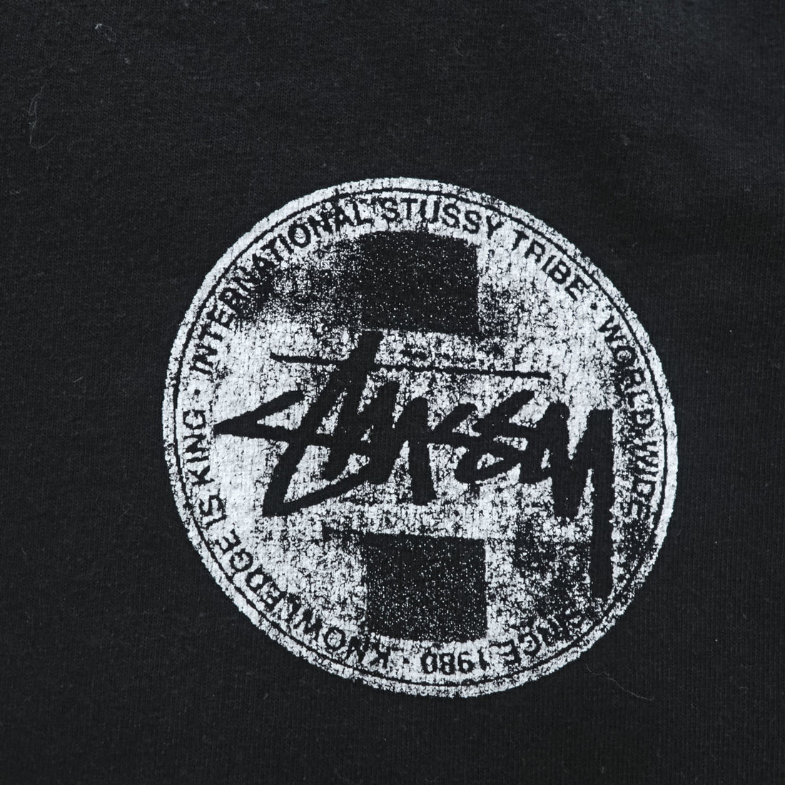 STUSSY サークルロゴ 両面プリント Tシャツ S ブラック International Stüssy Tribe