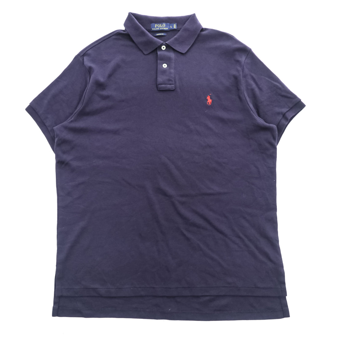 Polo Ralph Lauren ポロシャツ L ネイビー スモールポニー ロゴ 刺繍 CUSTOM FIT