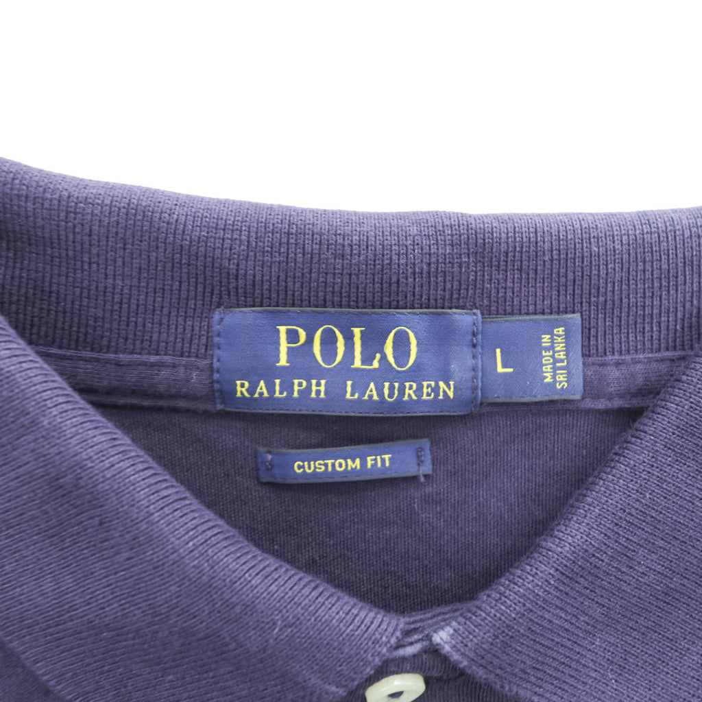 Polo Ralph Lauren ポロシャツ L ネイビー スモールポニー ロゴ 刺繍 CUSTOM FIT