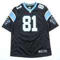 NIKE ゲームジャージ Vネック Tシャツ L ブラック ブルー ON FIELD NFL ナンバリング