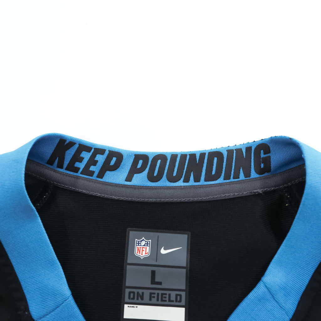 NIKE ゲームジャージ Vネック Tシャツ L ブラック ブルー ON FIELD NFL ナンバリング
