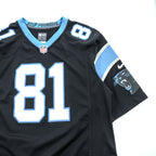 NIKE ゲームジャージ Vネック Tシャツ L ブラック ブルー ON FIELD NFL ナンバリング