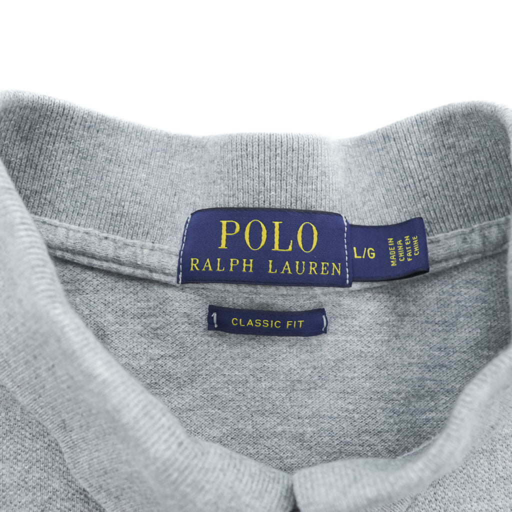 Polo Ralph Lauren ポロシャツ L グレー スモールポニー ロゴ 刺繍 CLASSIC FIT 鹿の子