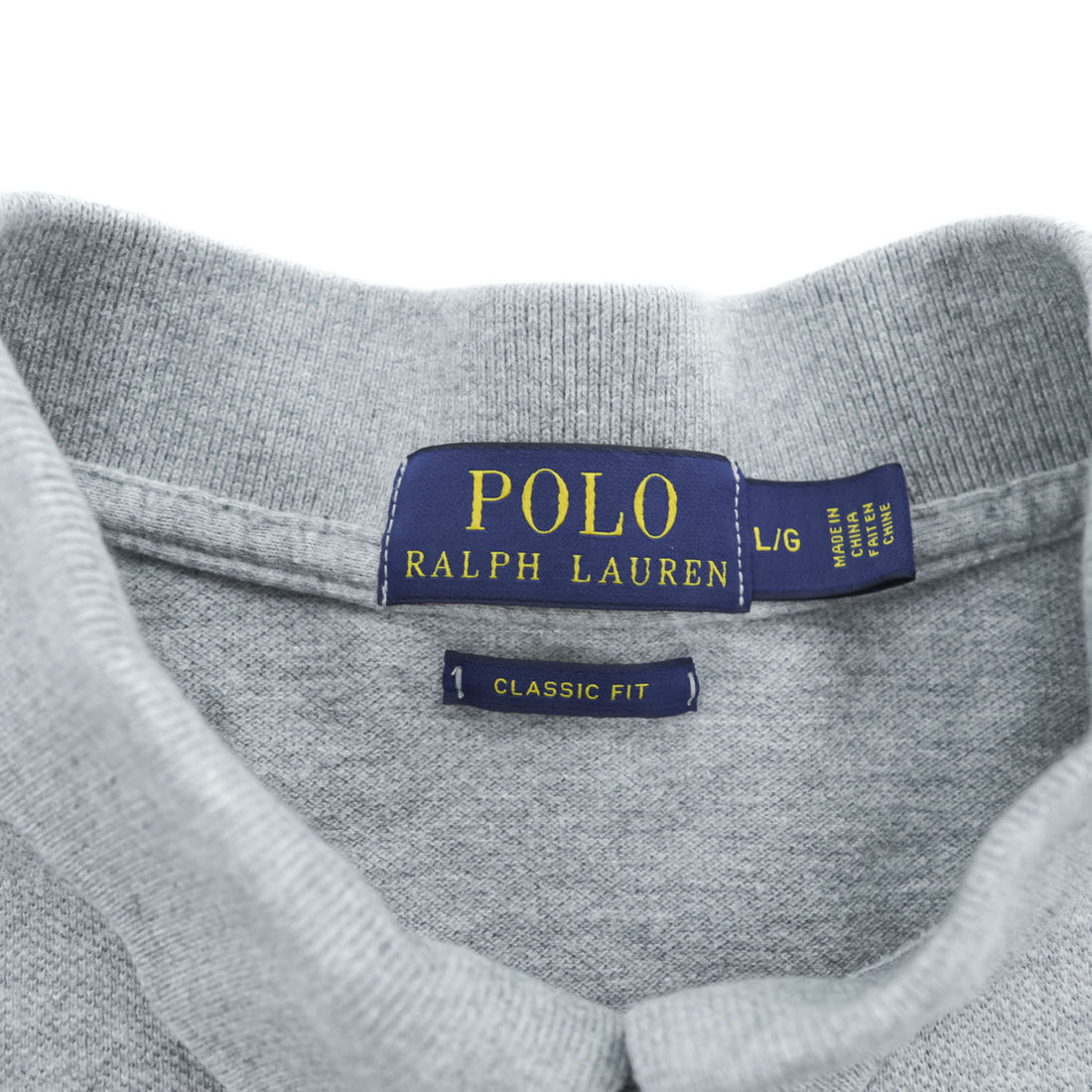 Polo Ralph Lauren ポロシャツ L グレー スモールポニー ロゴ 刺繍 CLASSIC FIT 鹿の子