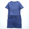 Champion 半袖 スウェット セットアップ ショートパンツ L インディゴ ブルー REVERSE WEAVE リバースウィーブ